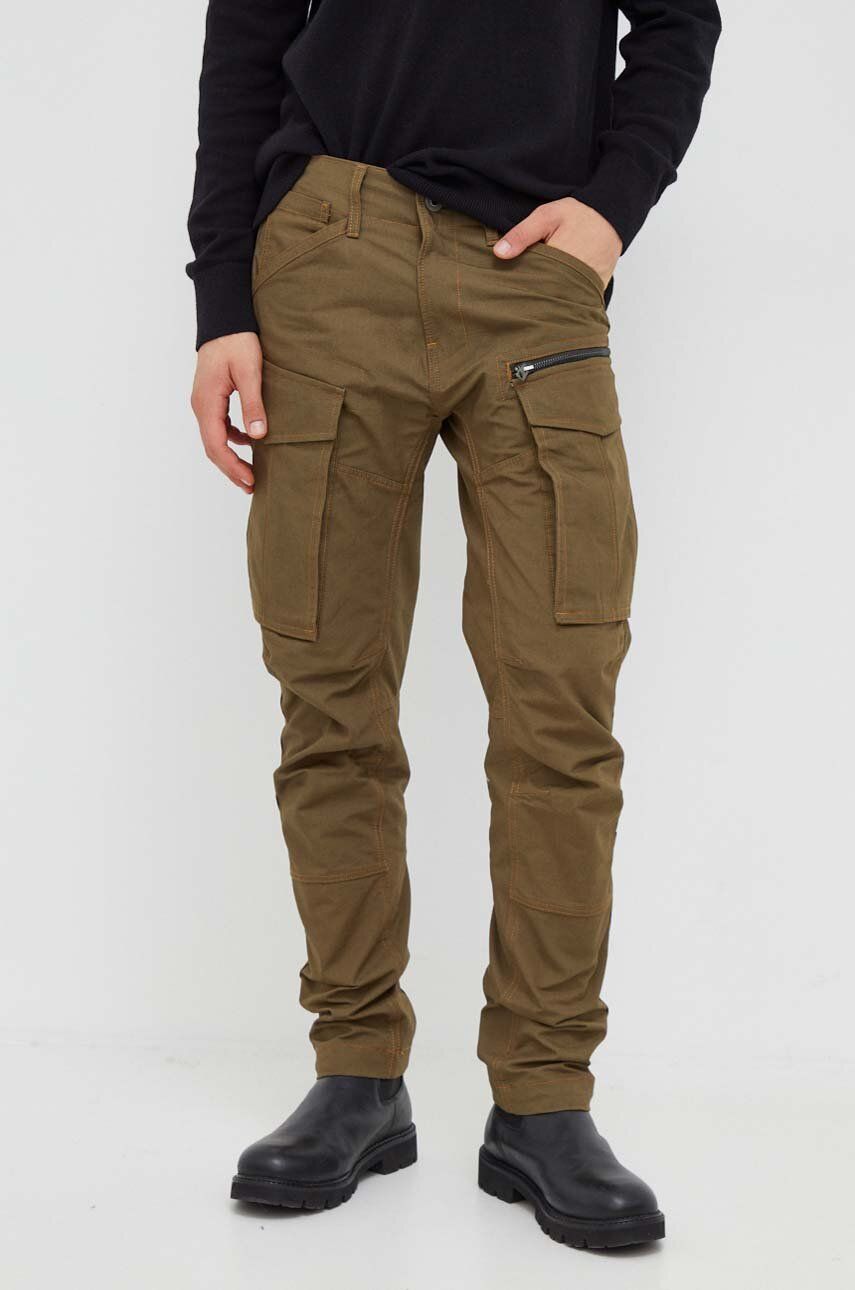 Kalhoty G-Star Raw pánské, zelená barva, ve střihu cargo - zelená - Hlavní materiál: 50 % Bavlna