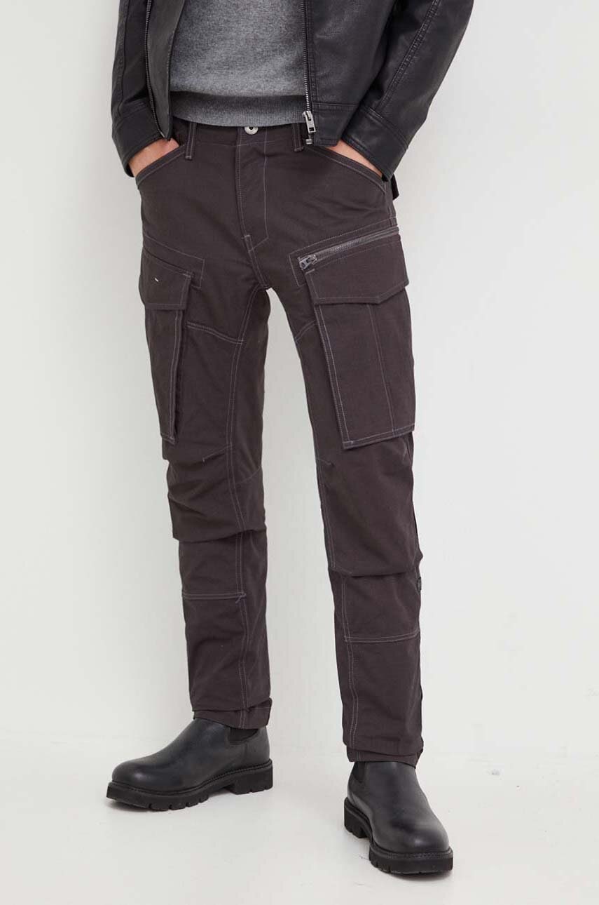 G-Star Raw pantaloni barbati, culoarea gri, cu fason cargo