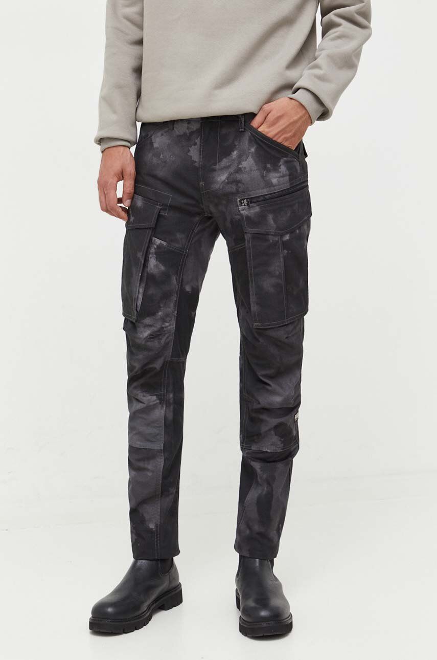 G-Star Raw pantaloni de bumbac culoarea gri, mulata