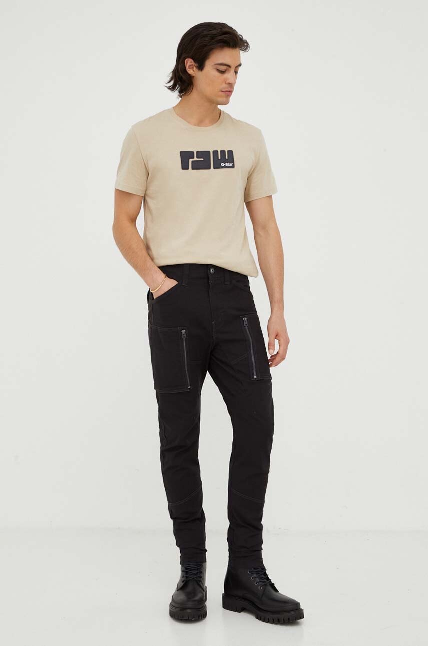 G-star Raw Pantaloni Barbati, Culoarea Negru, Drept