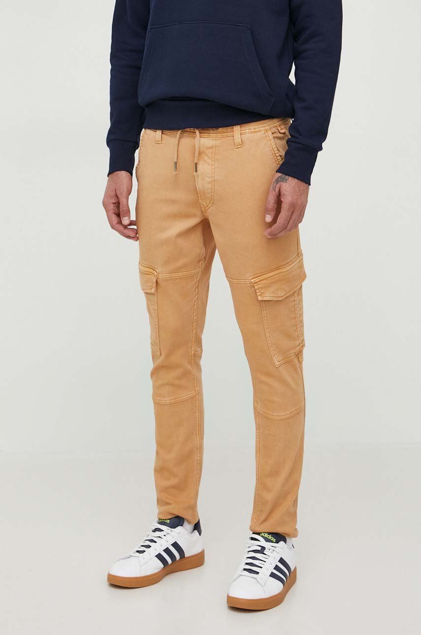 Kalhoty Pepe Jeans Jared pánské, hnědá barva, ve střihu cargo - hnědá - Hlavní materiál: 68 % Bavlna
