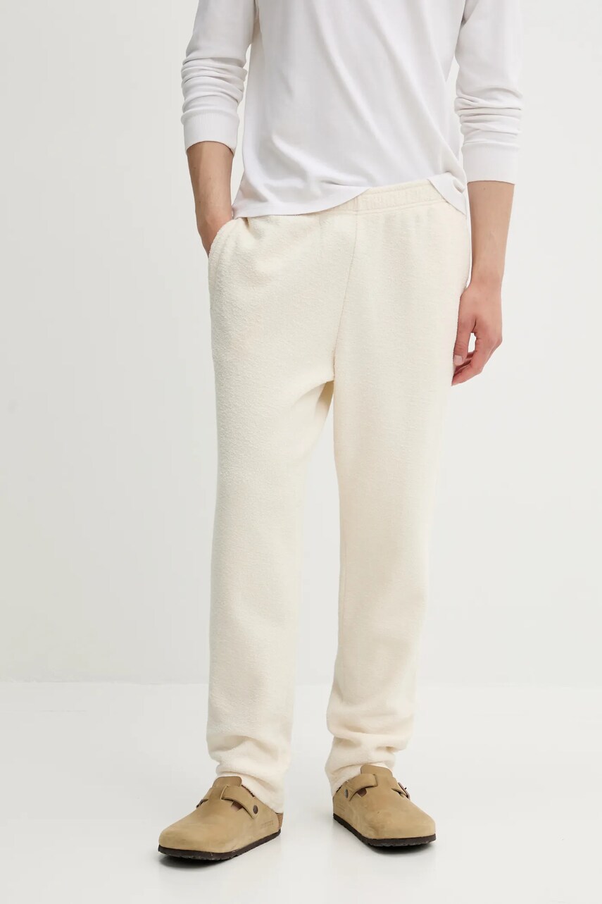American Vintage pantaloni de trening culoarea bej, neted