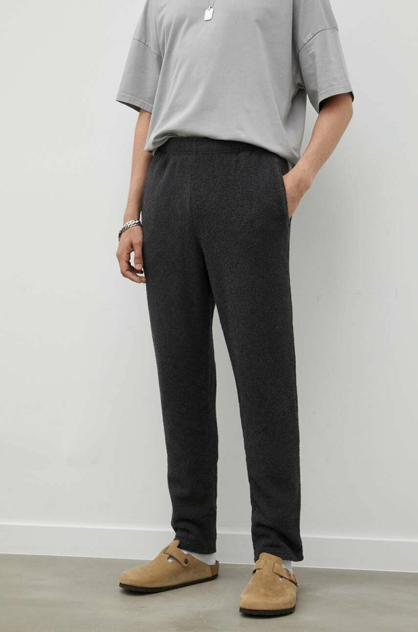 American Vintage Pantaloni De Trening Culoarea Negru, Neted