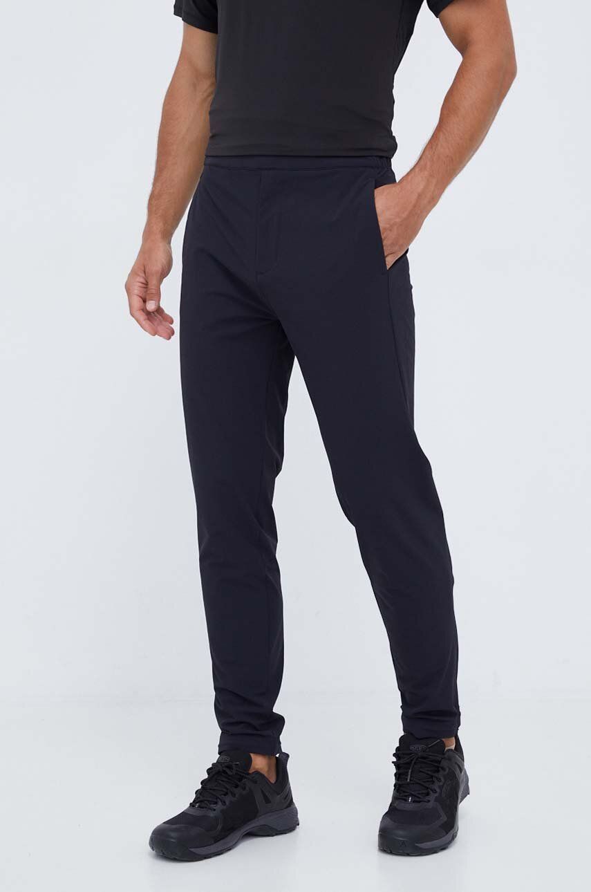 Kalhoty On-running pánské, černá barva, hladké - černá - 88 % Polyamid