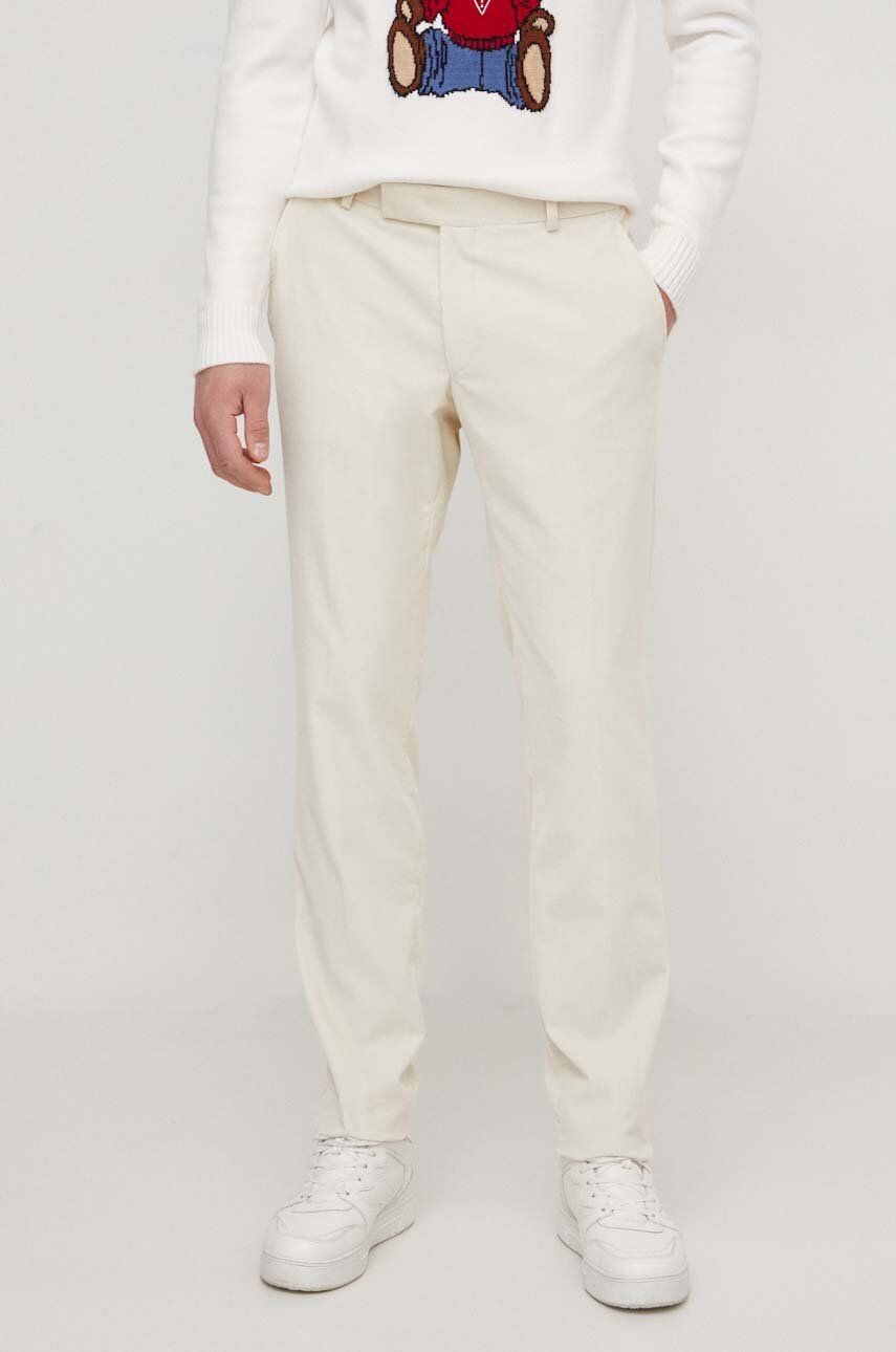 E-shop Manšestrové kalhoty Karl Lagerfeld béžová barva