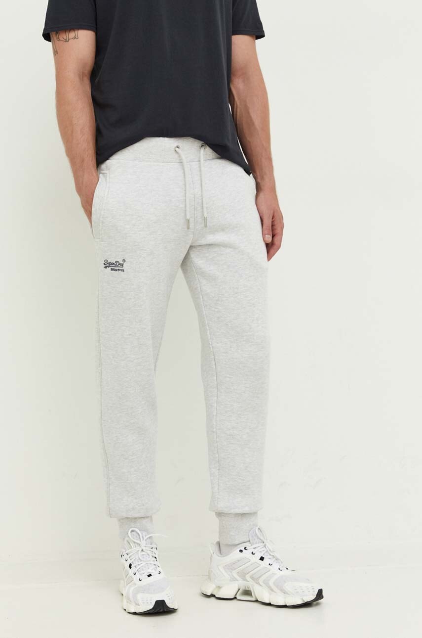 Superdry Pantaloni De Trening Culoarea Gri, Melanj