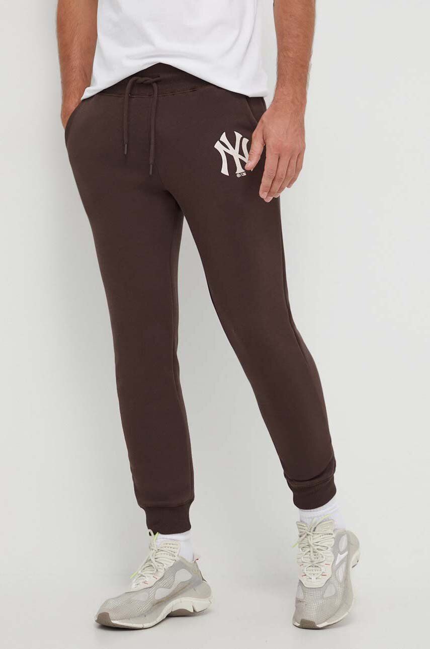 E-shop Tepláky 47brand MLB New York Yankees hnědá barva, s potiskem