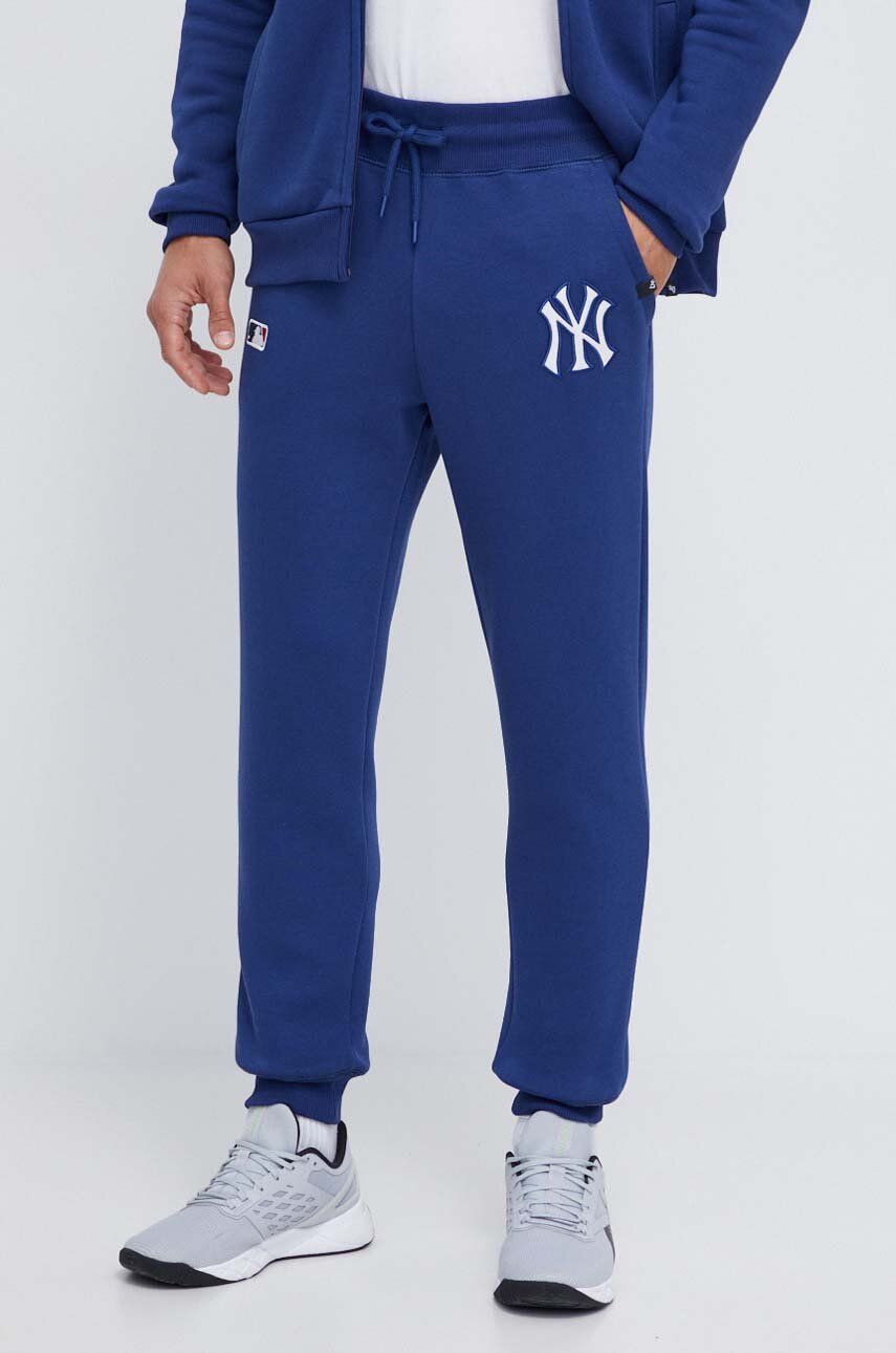 Tepláky 47brand MLB New York Yankees tmavomodrá barva, s aplikací - námořnická modř - 80 % Bavlna