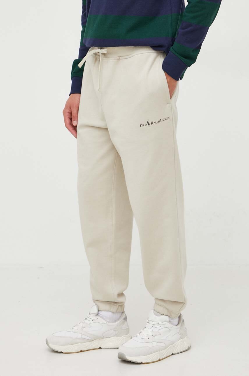 

Брюки Polo Ralph Lauren мужские цвет бежевый с принтом