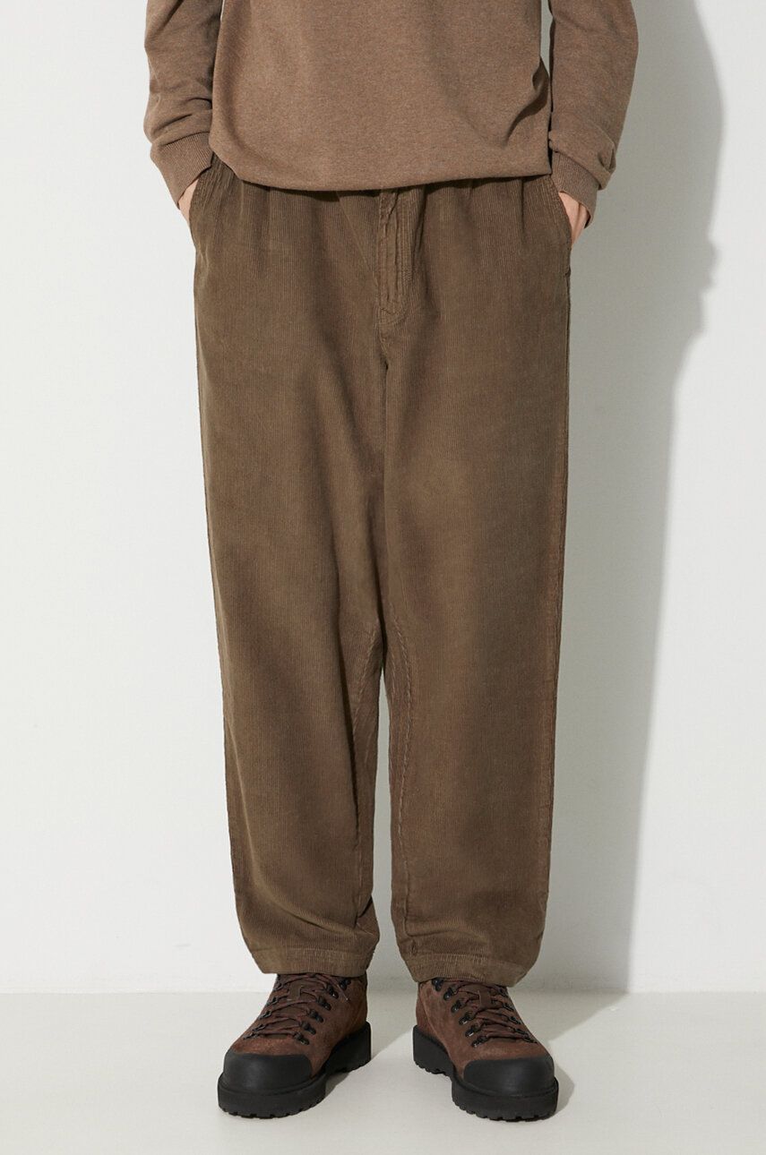 Barbour pantaloni de catifea corduroy Highgate Cord Trouser culoarea verde, drept MTR0675