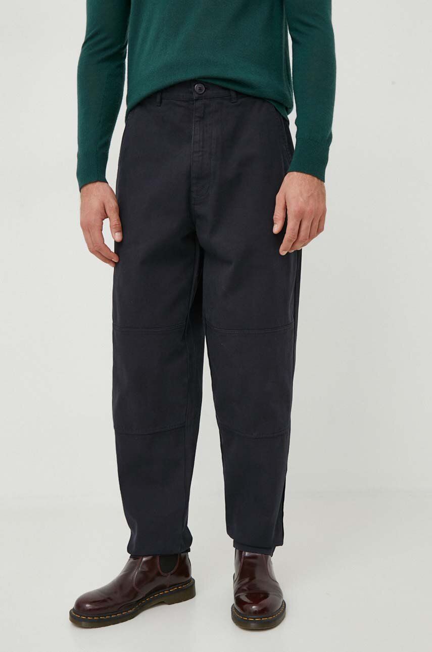 Bavlněné kalhoty Barbour tmavomodrá barva, ve střihu chinos - námořnická modř - 100 % Bavlna
