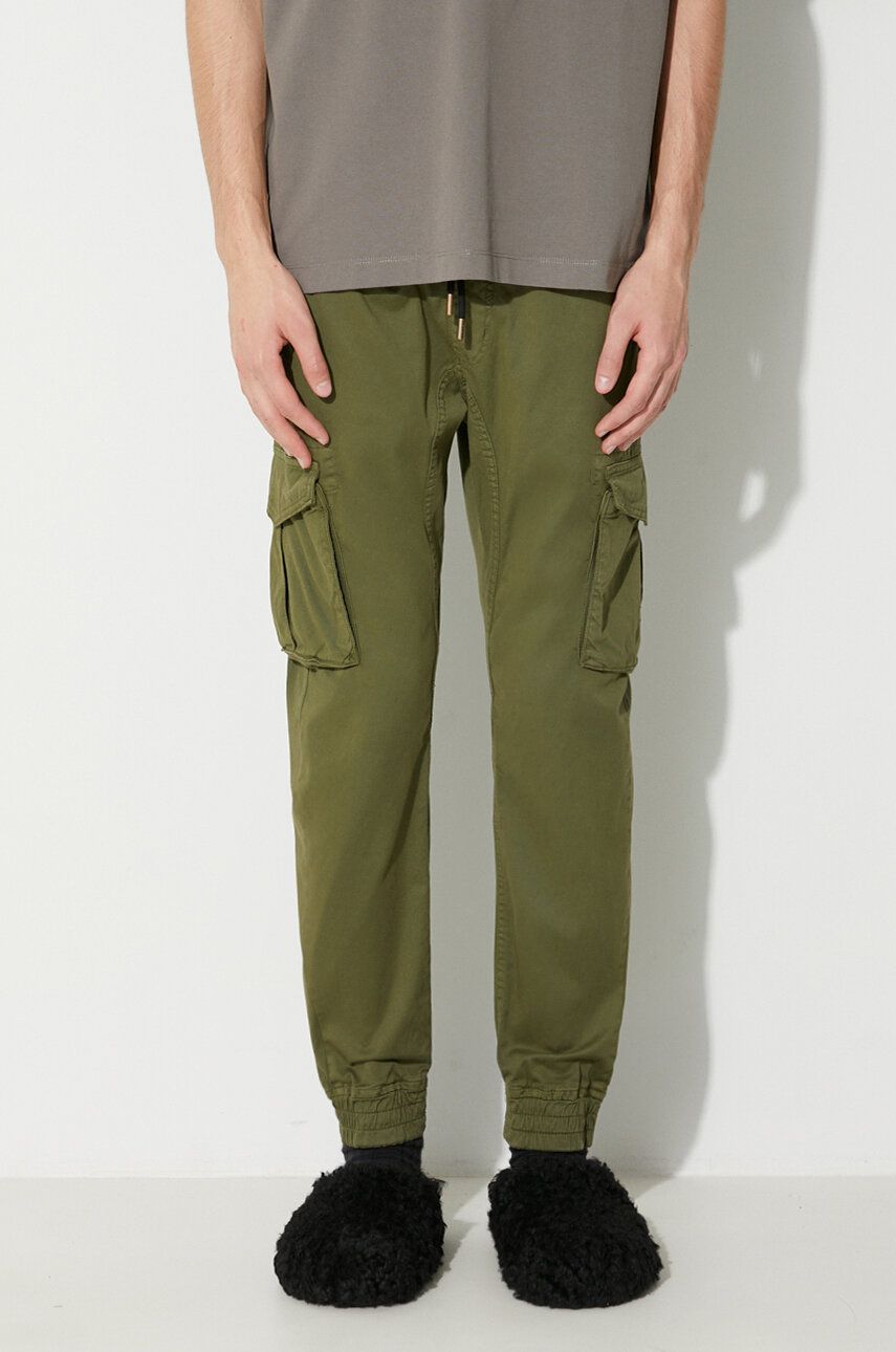 Alpha Industries pantaloni barbati, culoarea verde Alpha