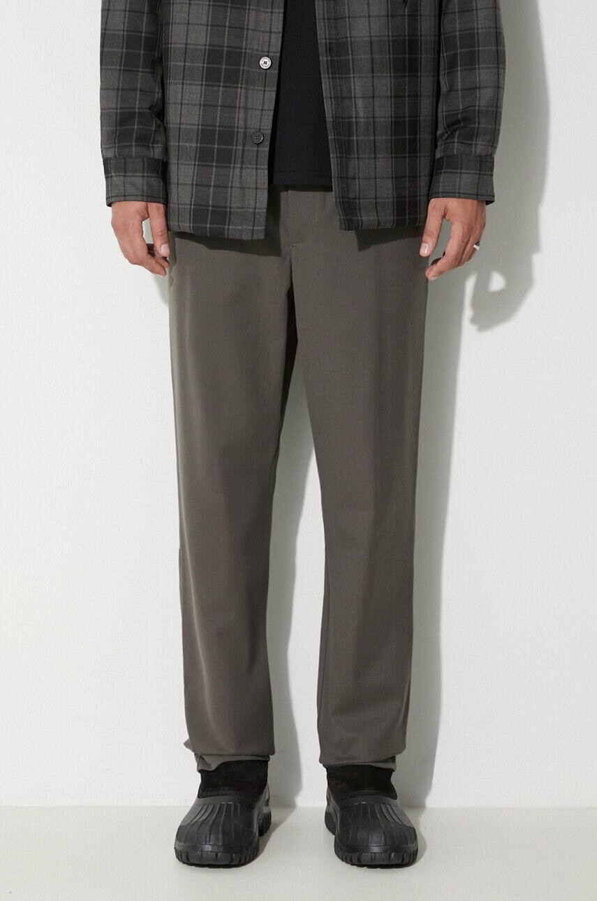 Norse Projects pantaloni din lână Ezra Relaxed Cotton Wool Twill Trouser culoarea verde, cu fit chinos N25.0391.8109