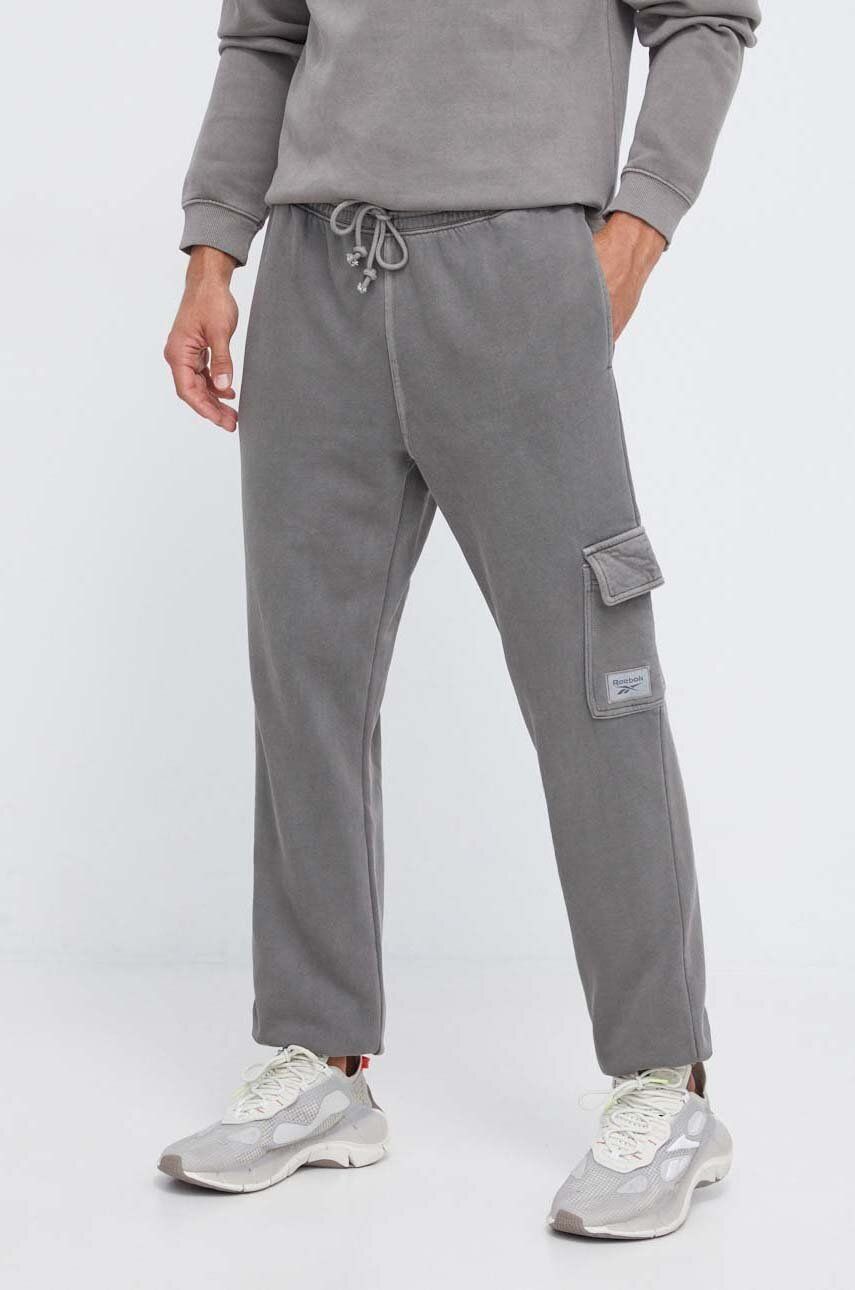 Reebok Classic pantaloni de trening culoarea gri, neted
