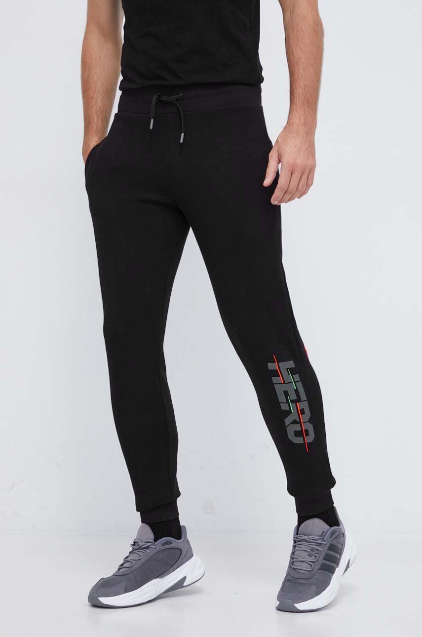 Rossignol pantaloni de trening din bumbac HERO culoarea negru, cu imprimeu