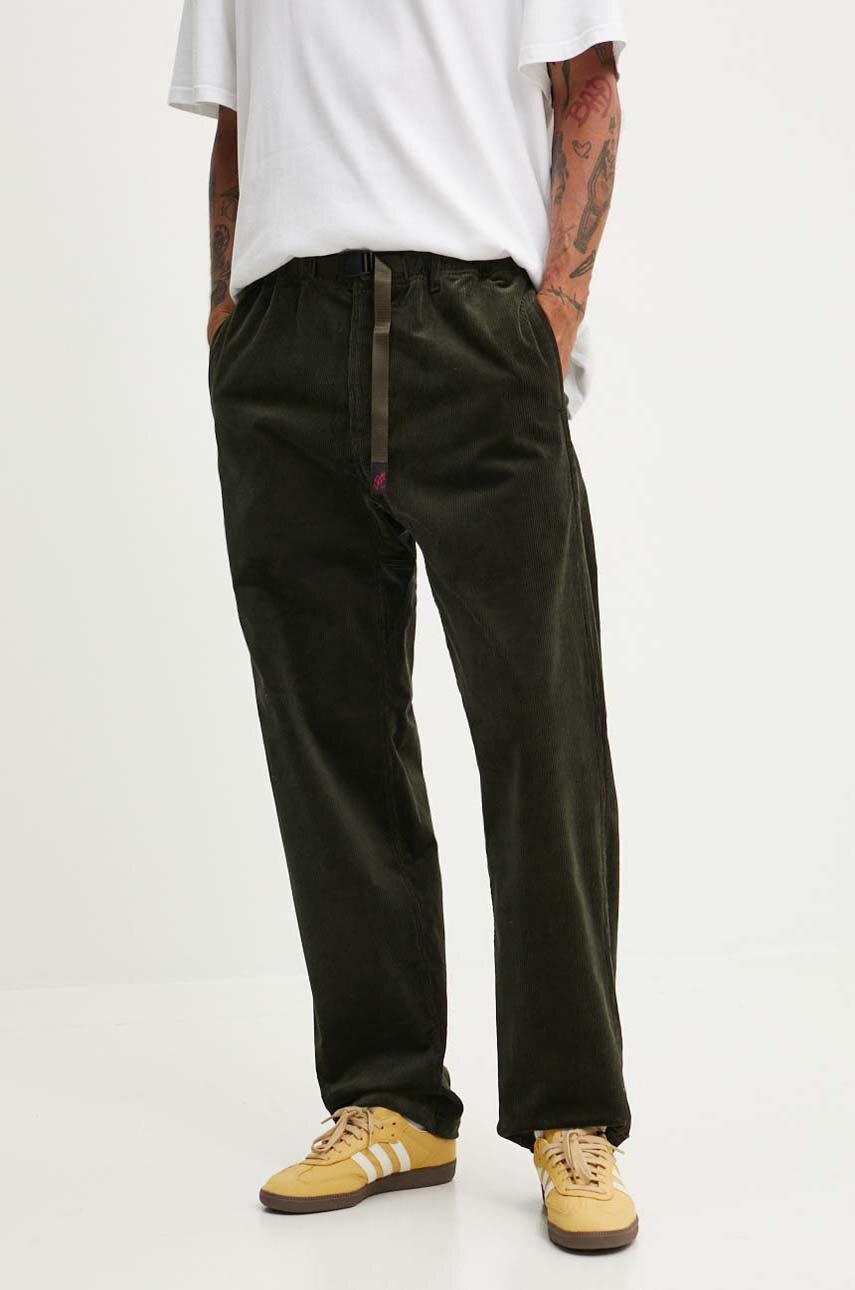 Gramicci pantaloni de catifea cord Corduroy Gramicci Pant culoarea verde, drept, G2FM.P003