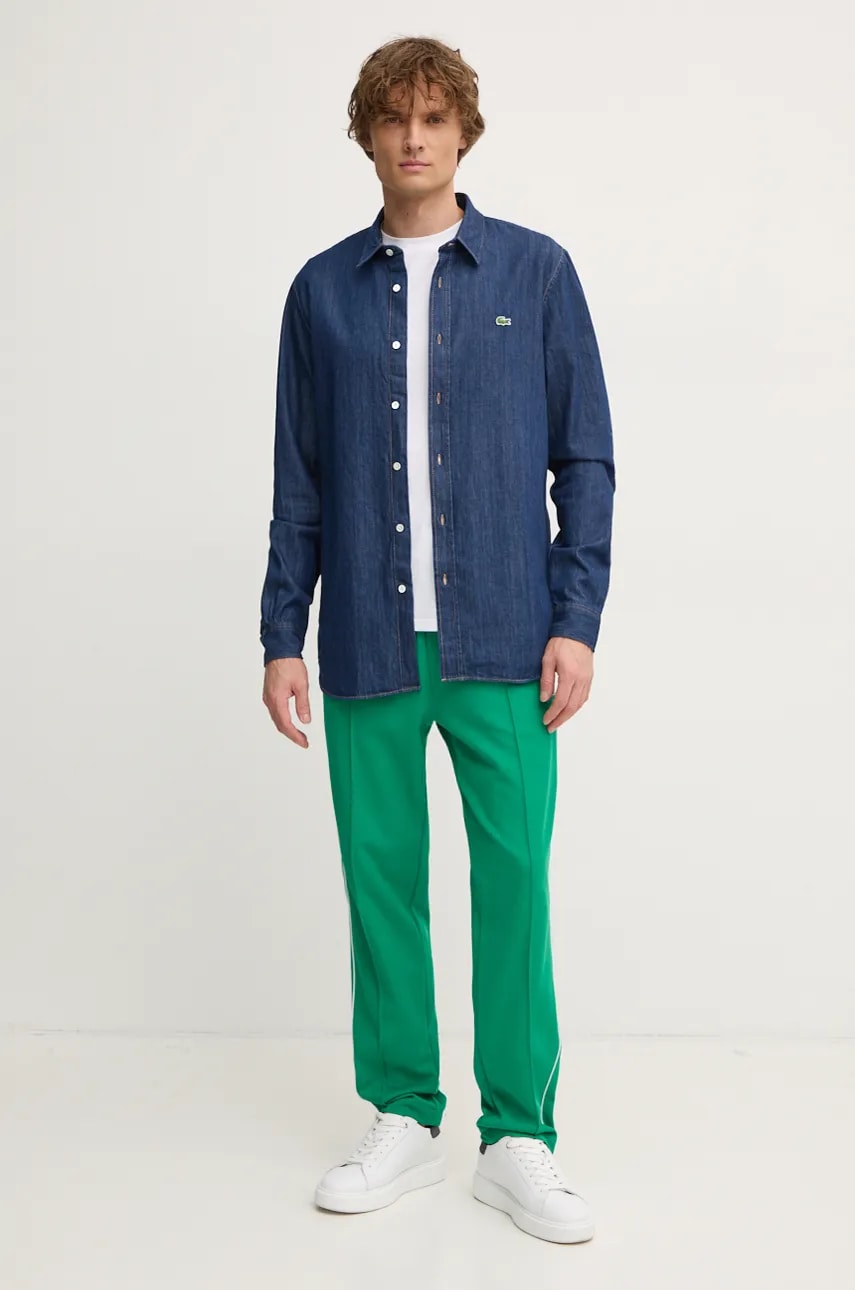 Спортивные штаны Lacoste цвет зелёный однотонные Спортивные штаны Lacoste цвет зелёный однотонные