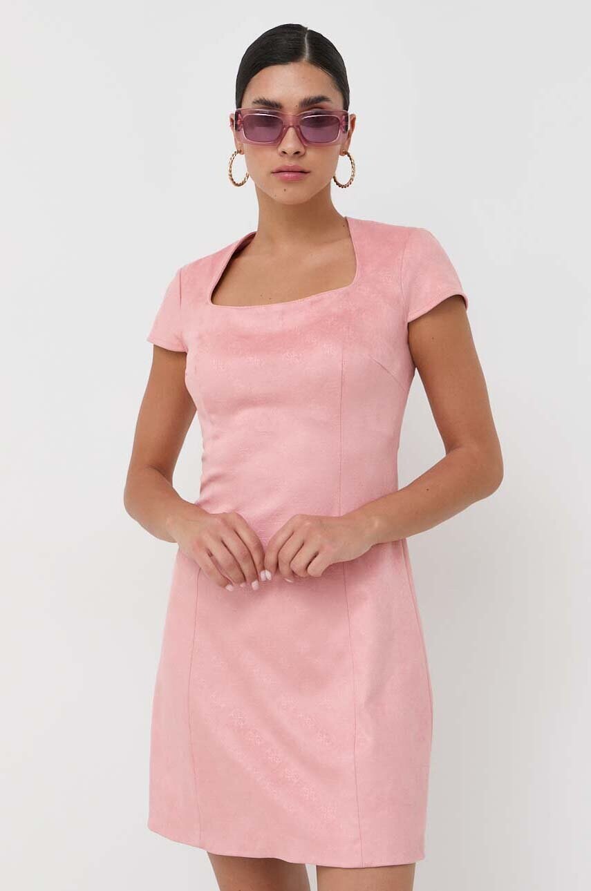

Платье Guess цвет розовый mini прямая