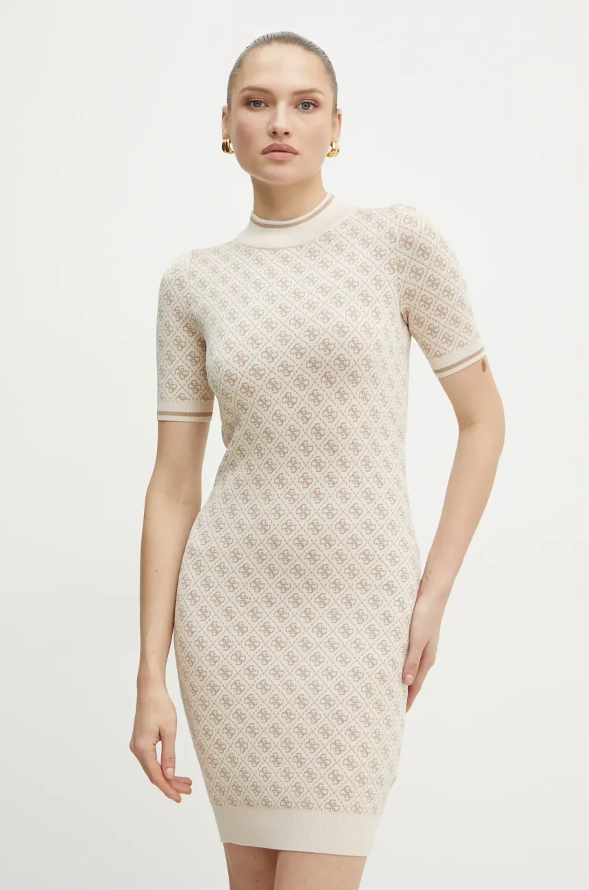 Šaty Guess béžová barva, mini