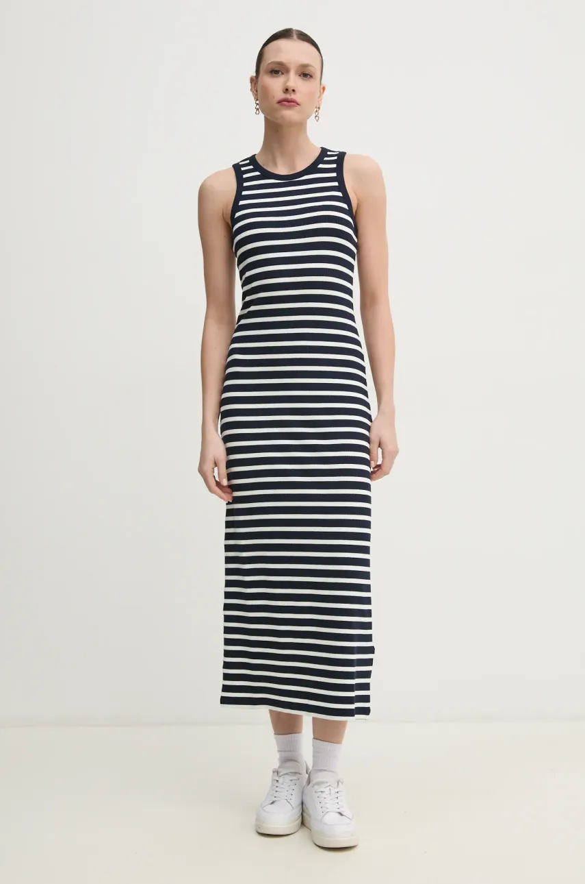 Tommy Hilfiger sukienka kolor granatowy maxi dopasowana