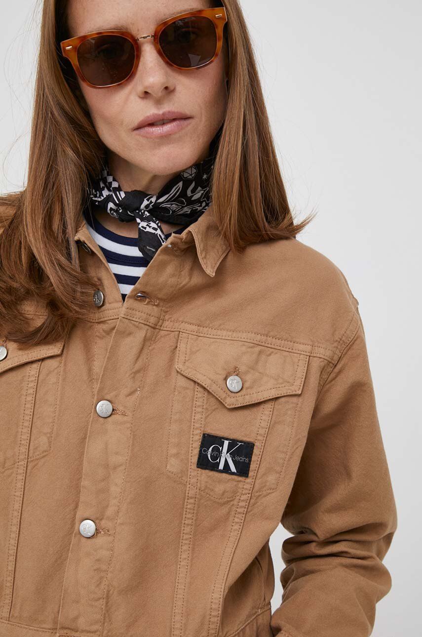 Джинсова сукня Calvin Klein Jeans колір коричневий mini пряма