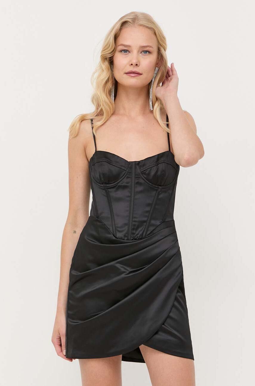 Bardot Rochie Culoarea Negru, Mini, Mulata