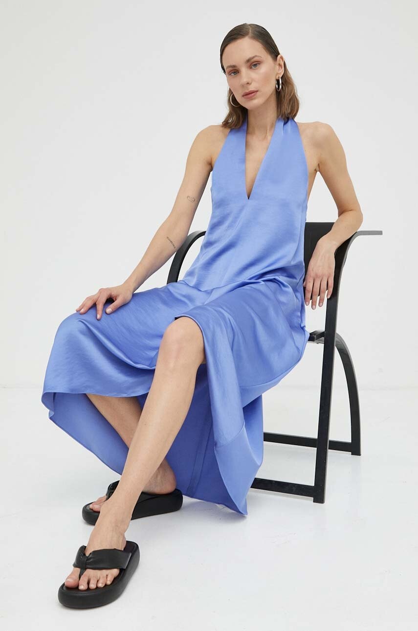 Samsoe Samsoe rochie culoarea violet, mini, evazată