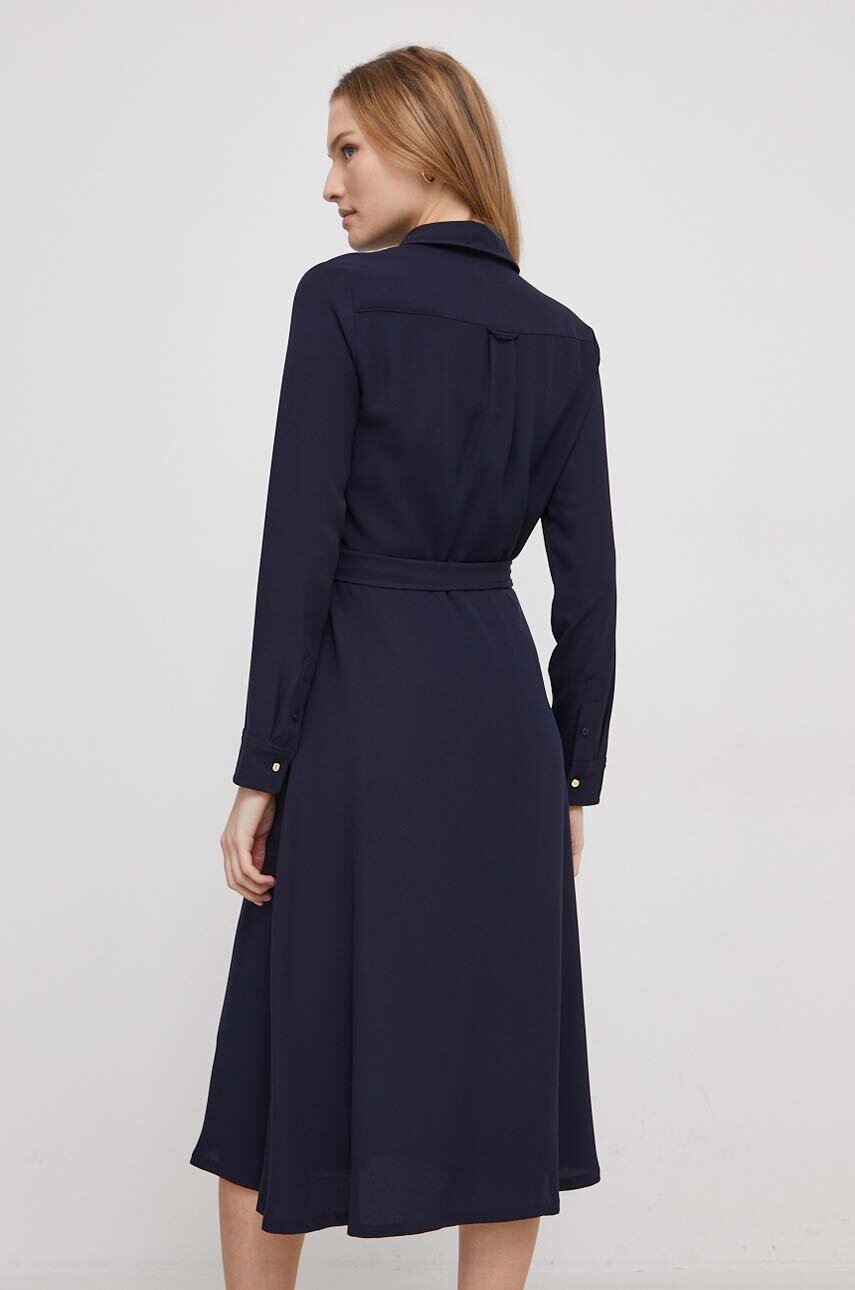 Сукня Lauren Ralph Lauren колір синій midi розкльошена 