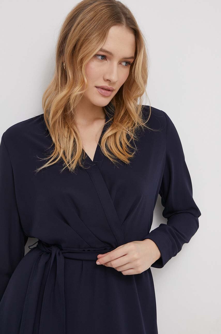 Сукня Lauren Ralph Lauren колір синій midi розкльошена 