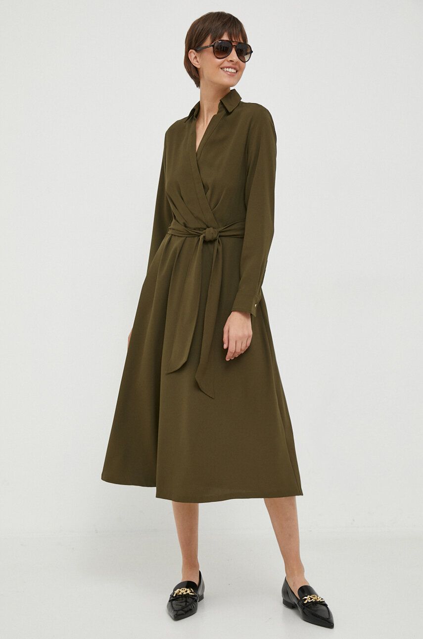 Levně Šaty Lauren Ralph Lauren zelená barva, midi, 250853337