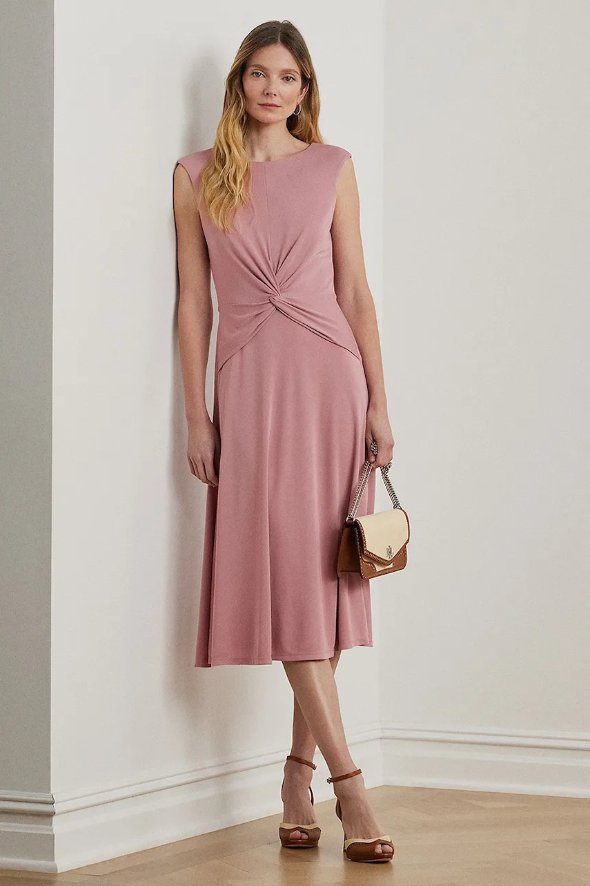 Levně Šaty Lauren Ralph Lauren tmavomodrá barva, midi, 250872090