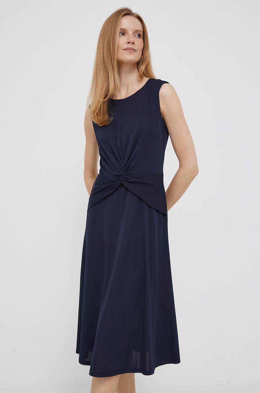 Сукня Lauren Ralph Lauren колір синій midi розкльошена
