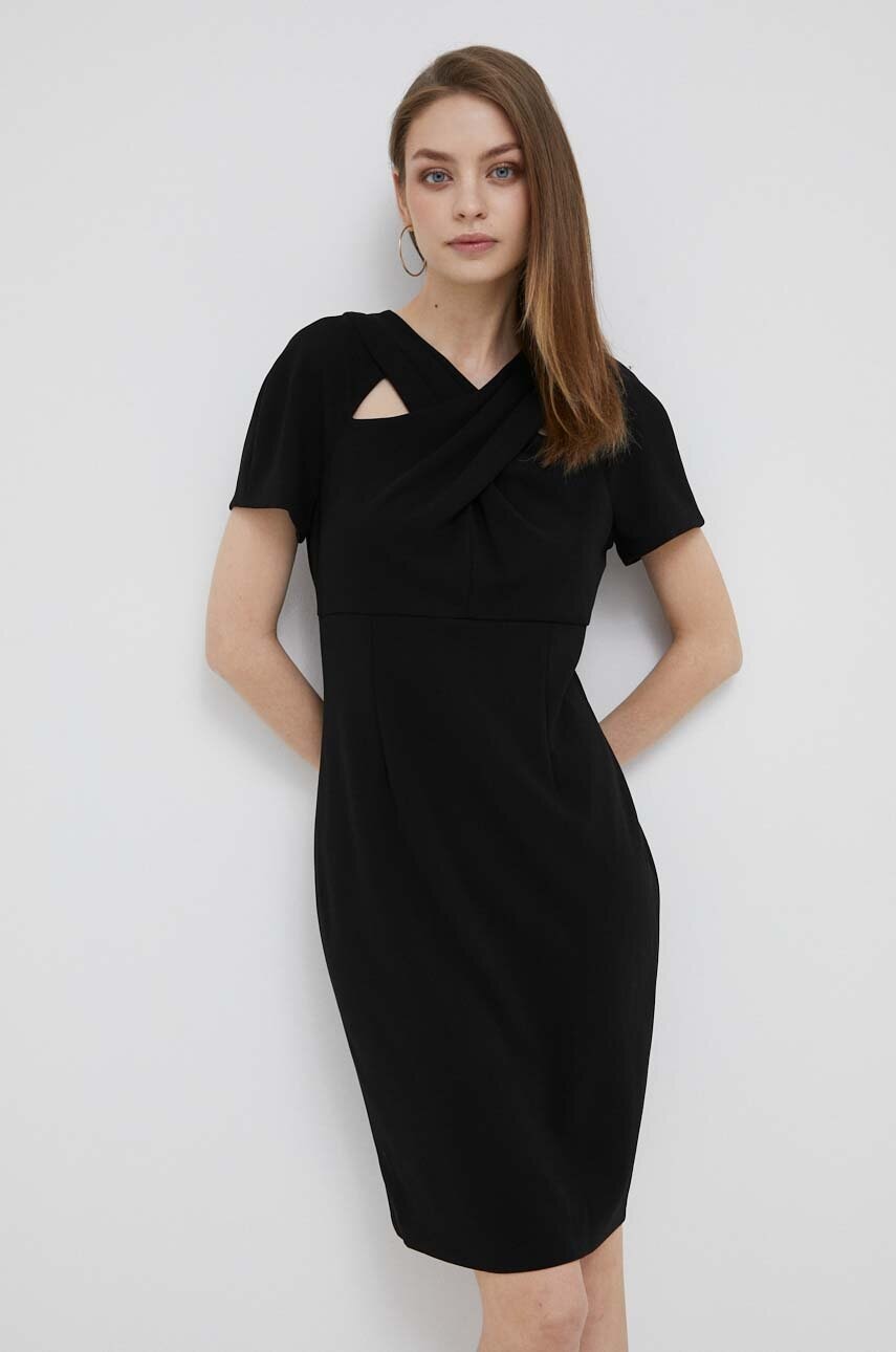 Dkny rochie culoarea negru, mini, mulata