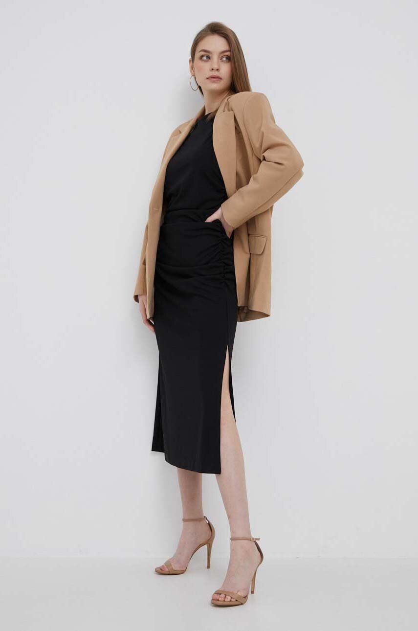 Сукня Dkny колір чорний midi облягаюча