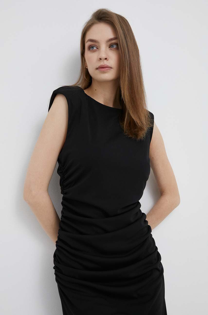 Сукня Dkny колір чорний midi облягаюча