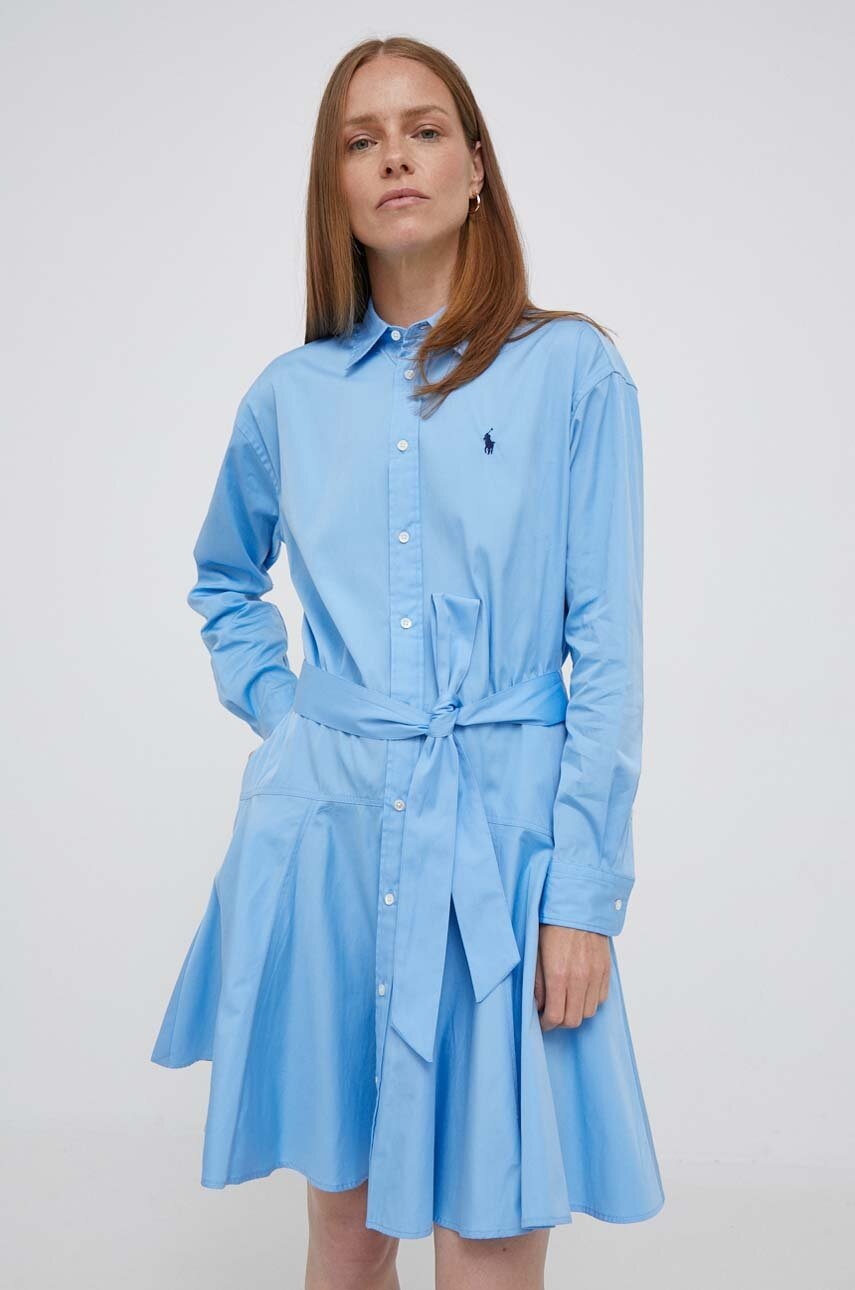 

Хлопковое платье Polo Ralph Lauren mini расклешённая