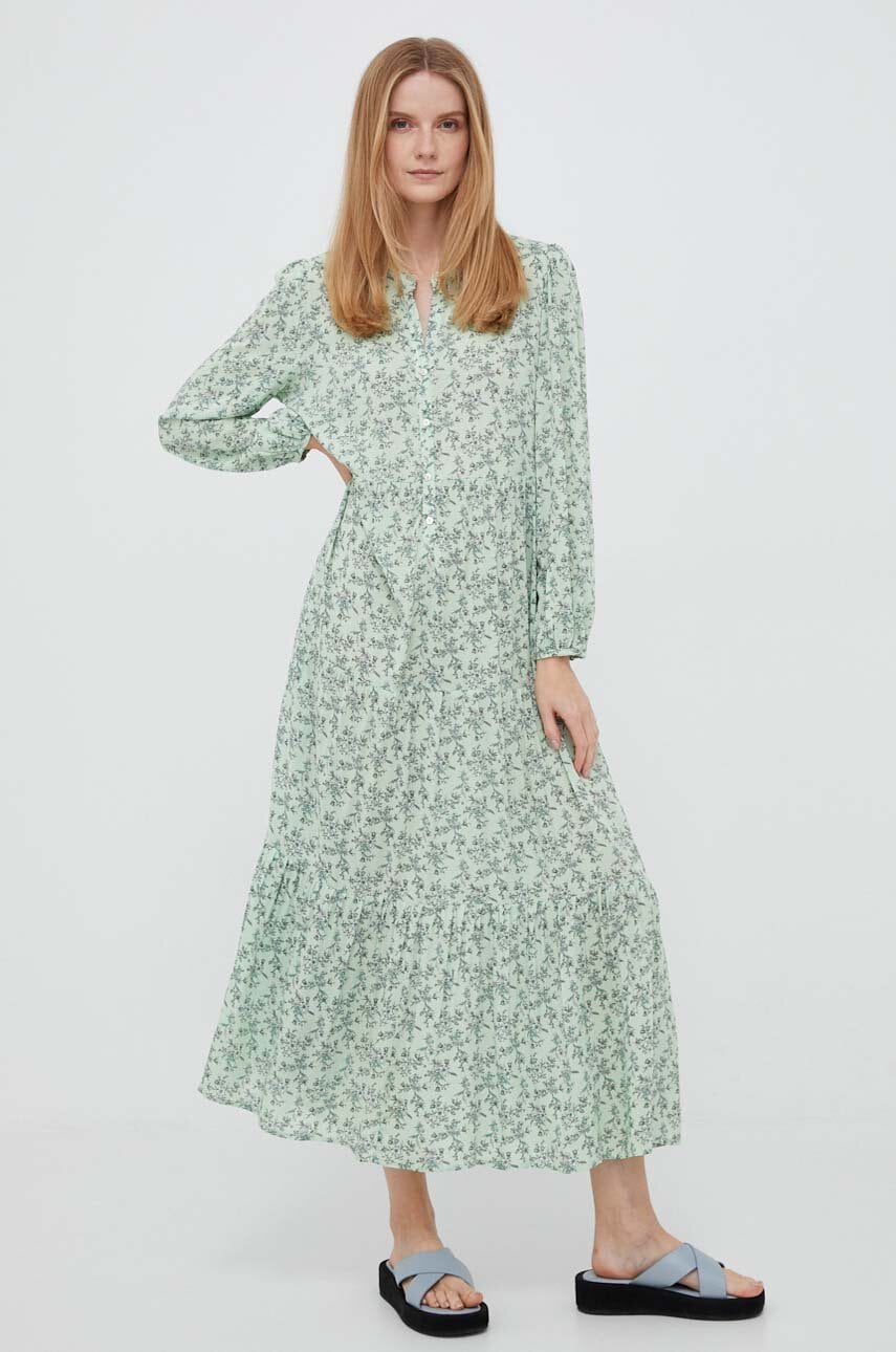 Pepe Jeans Rochie Culoarea Verde, Maxi, Oversize