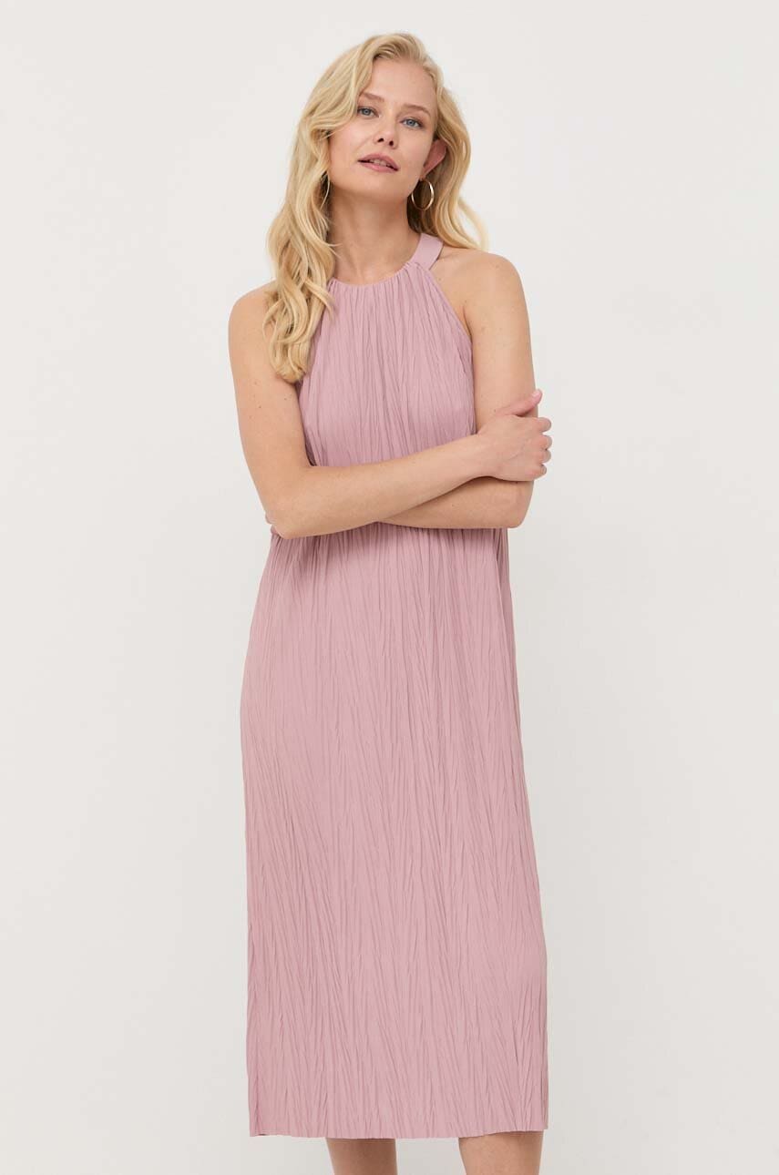 Max Mara Leisure rochie culoarea roz, mini, drept