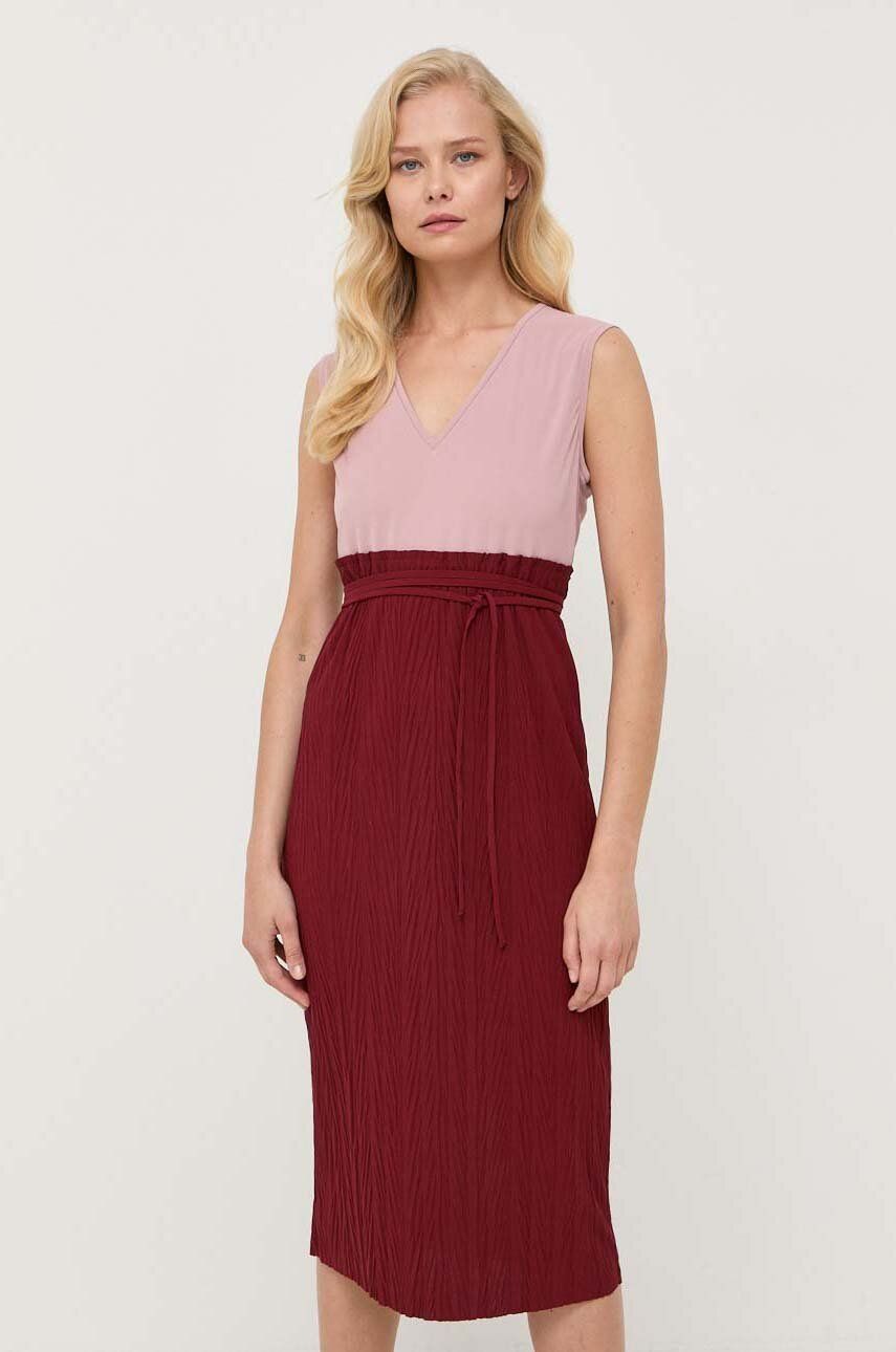 Max Mara Leisure Rochie Culoarea Bordo, Midi, Evazati