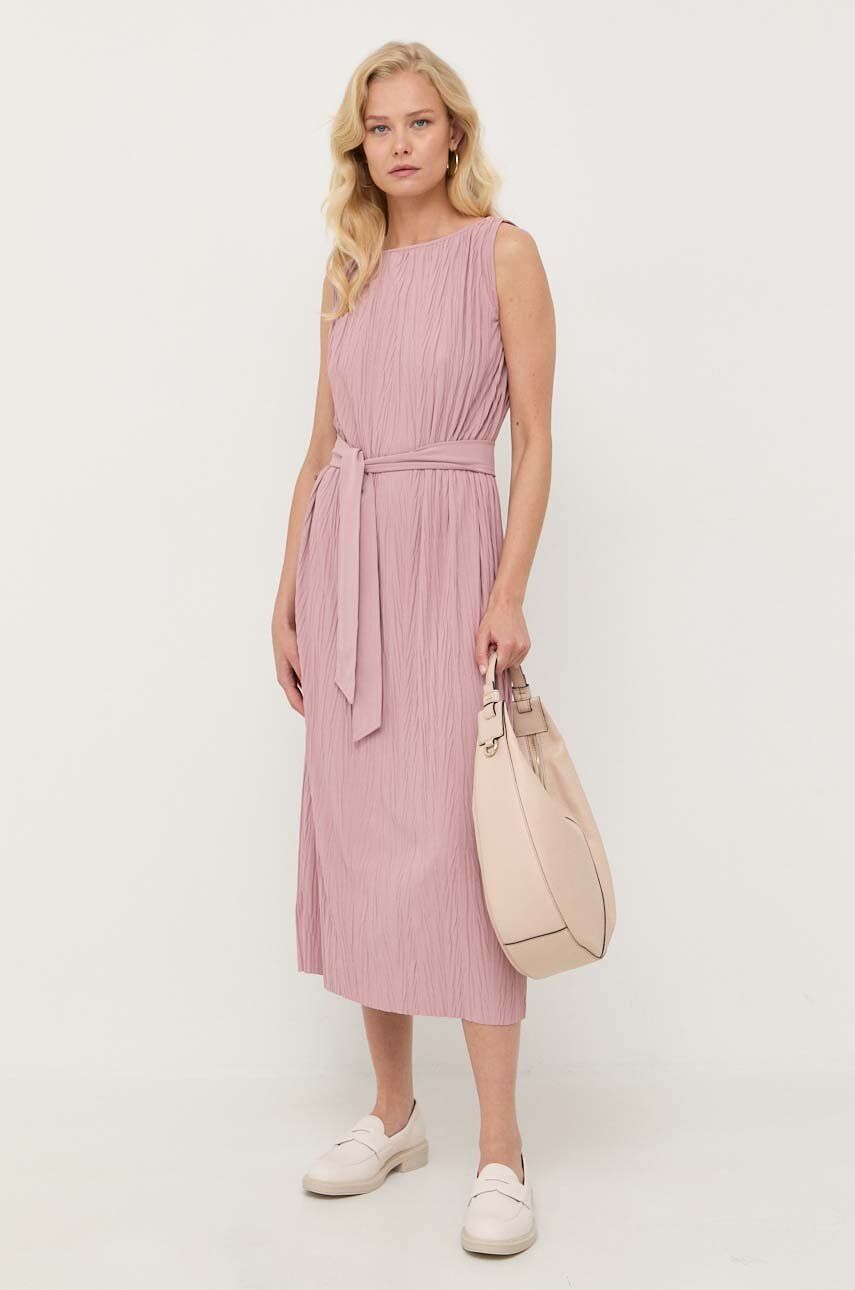 Сукня Max Mara Leisure колір рожевий midi пряма