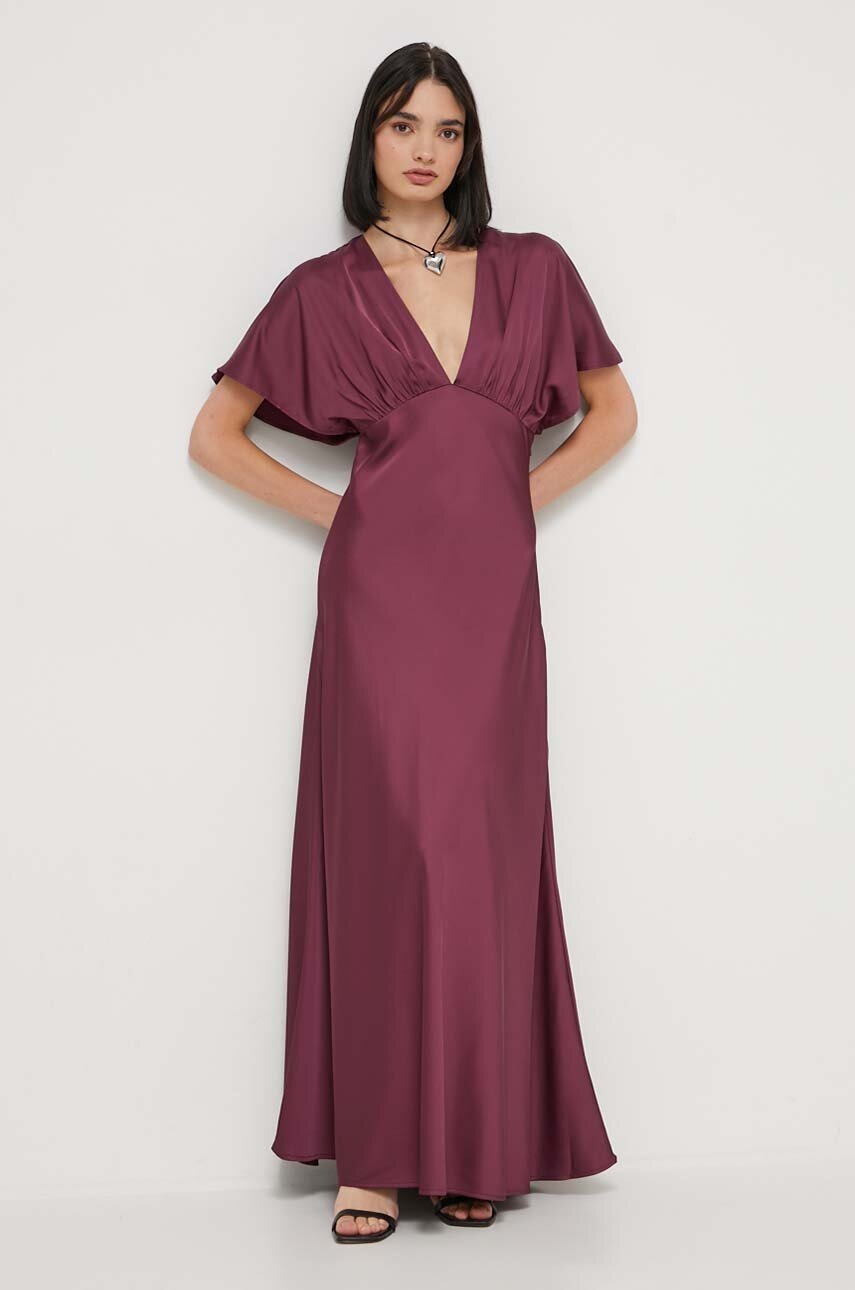 Abercrombie & Fitch Rochie Culoarea Violet, Maxi, Evazati