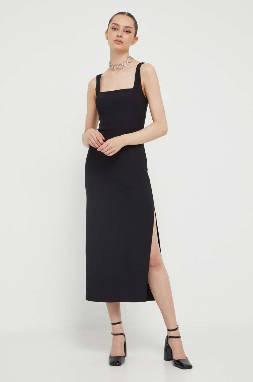 Šaty Abercrombie & Fitch černá barva, midi