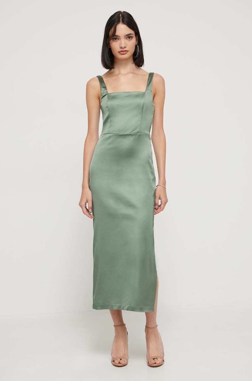 Abercrombie & Fitch rochie culoarea verde, midi, mulata