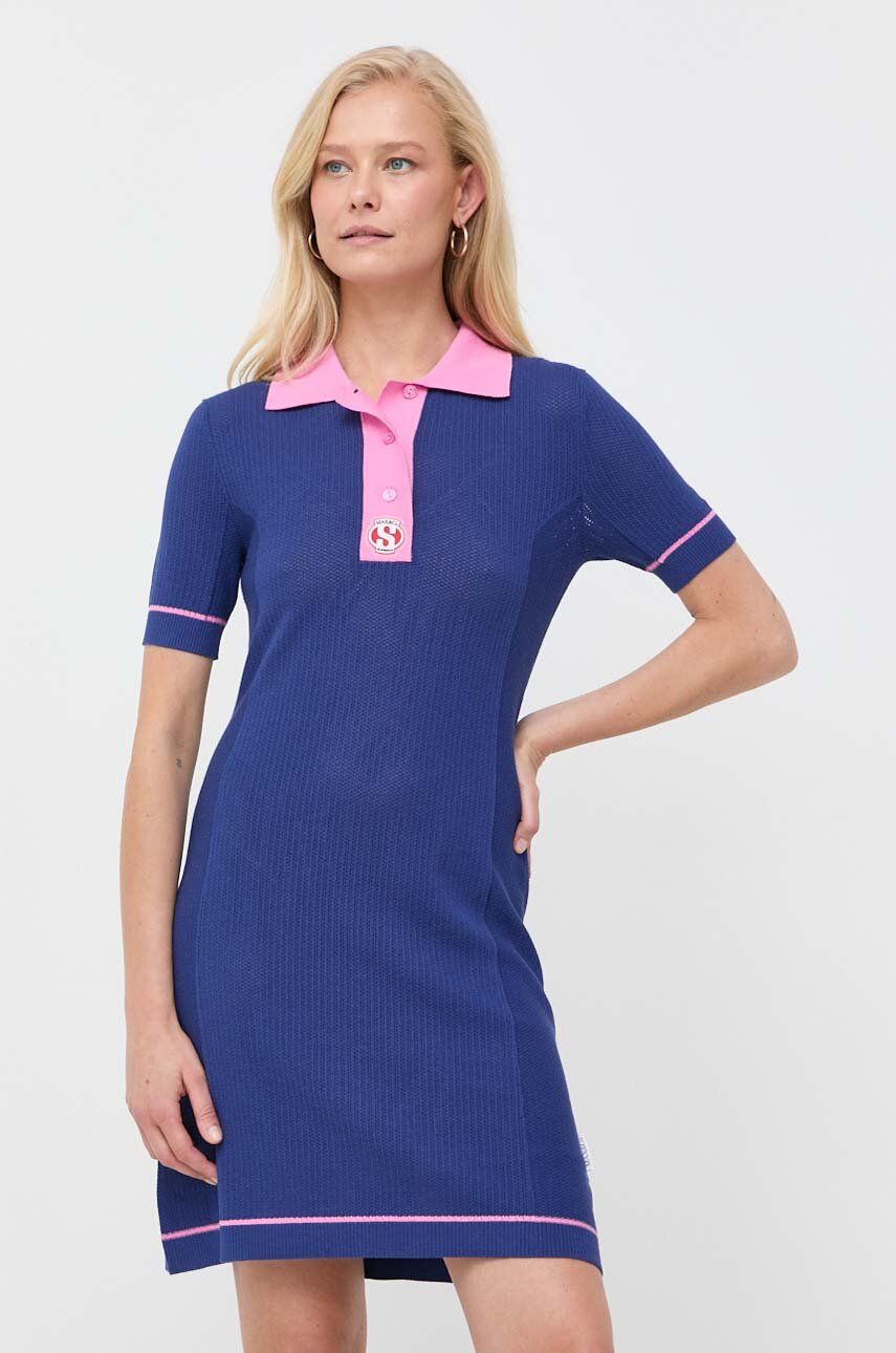 E-shop Šaty MAX&Co. Supermax x Superga tmavomodrá barva, mini
