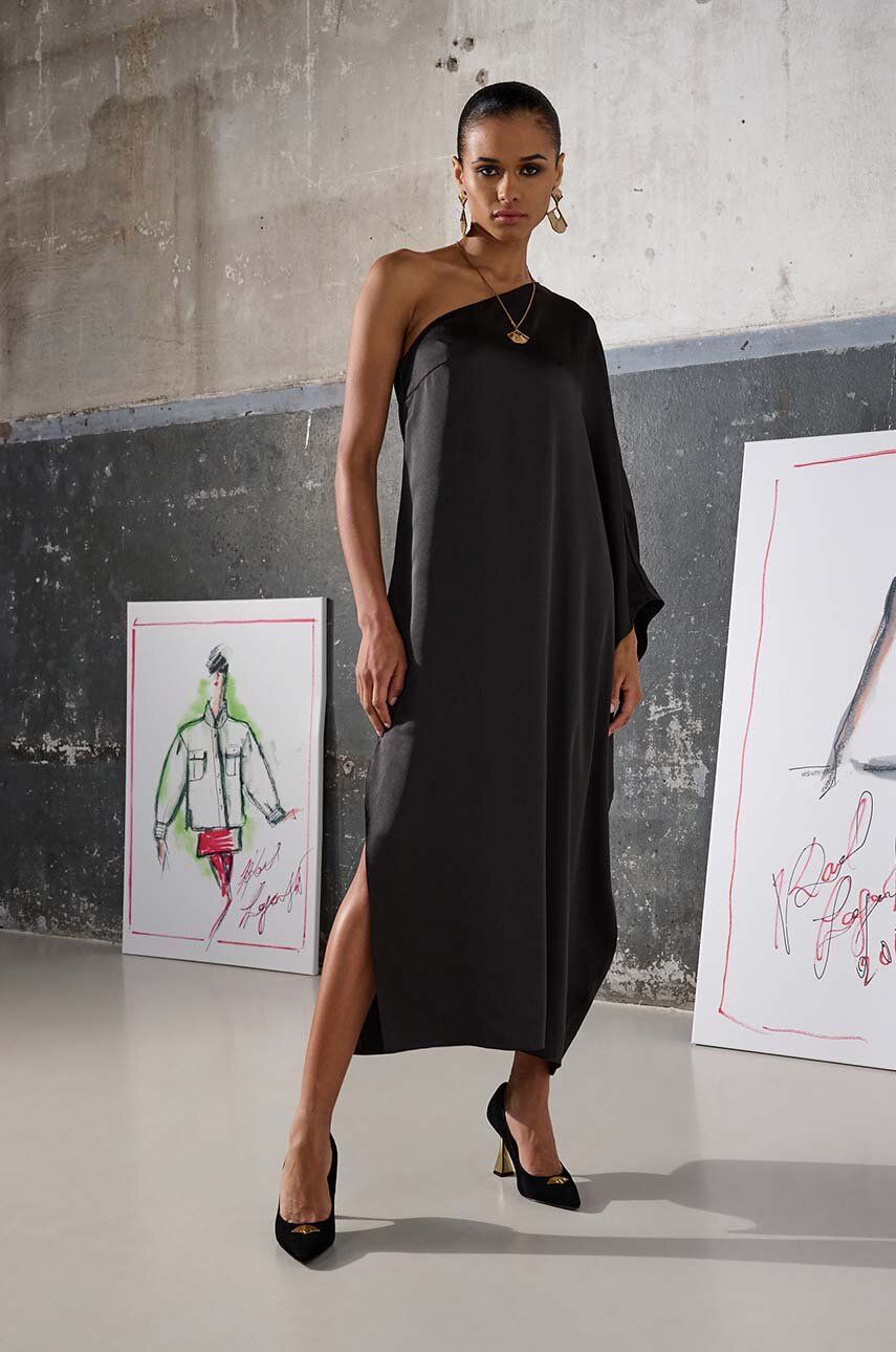Karl Lagerfeld rochie KL x Ultimate ikon culoarea negru, maxi, oversize