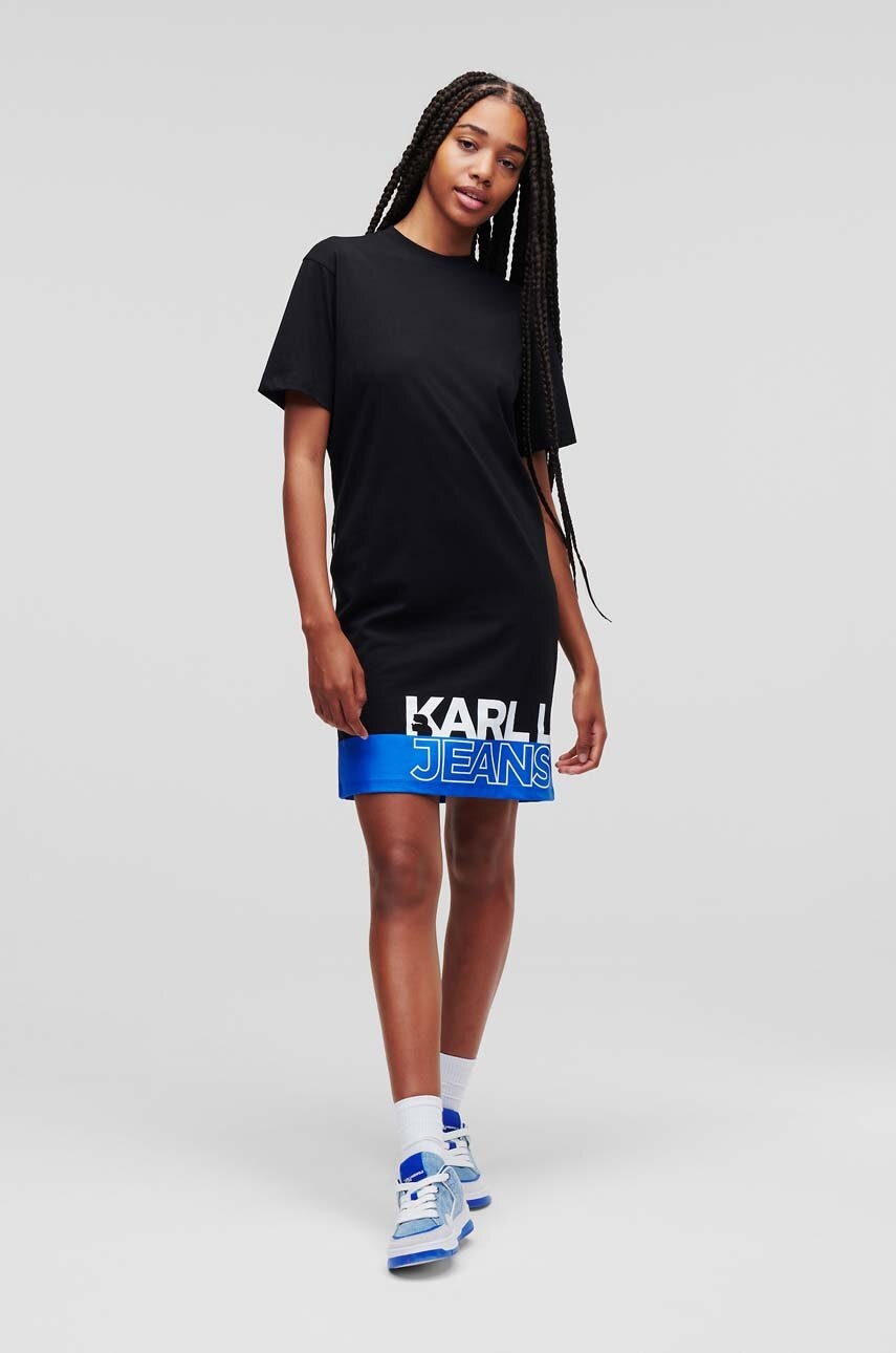 

Хлопковое платье Karl Lagerfeld Jeans цвет чёрный mini прямая