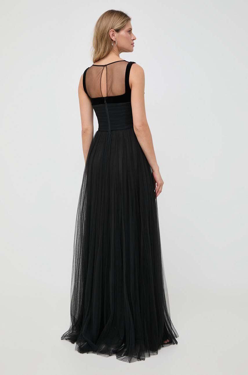 Сукня Elisabetta Franchi колір чорний maxi розкльошена