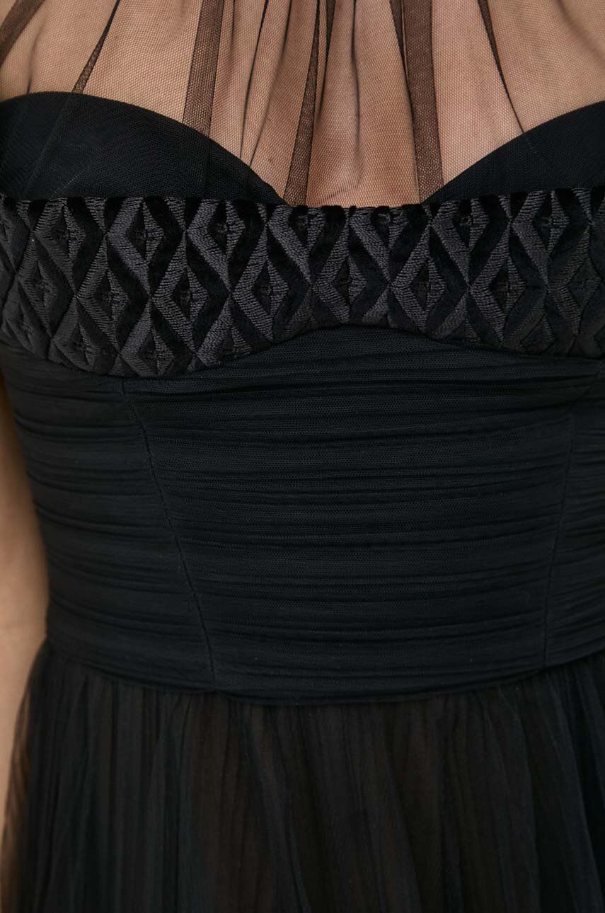 Сукня Elisabetta Franchi колір чорний maxi розкльошена
