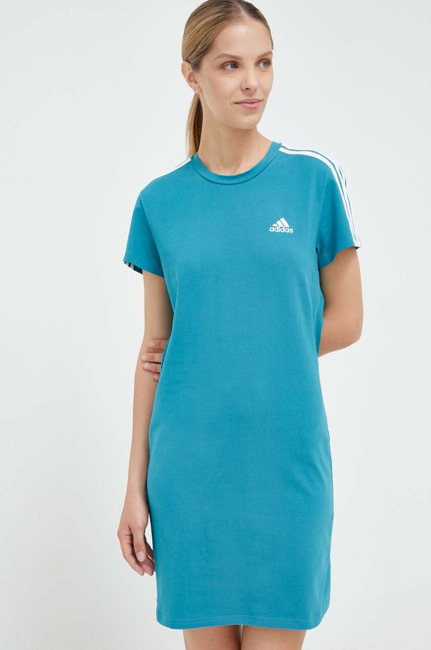 Adidas Rochie Culoarea Turcoaz, Mini, Mulata