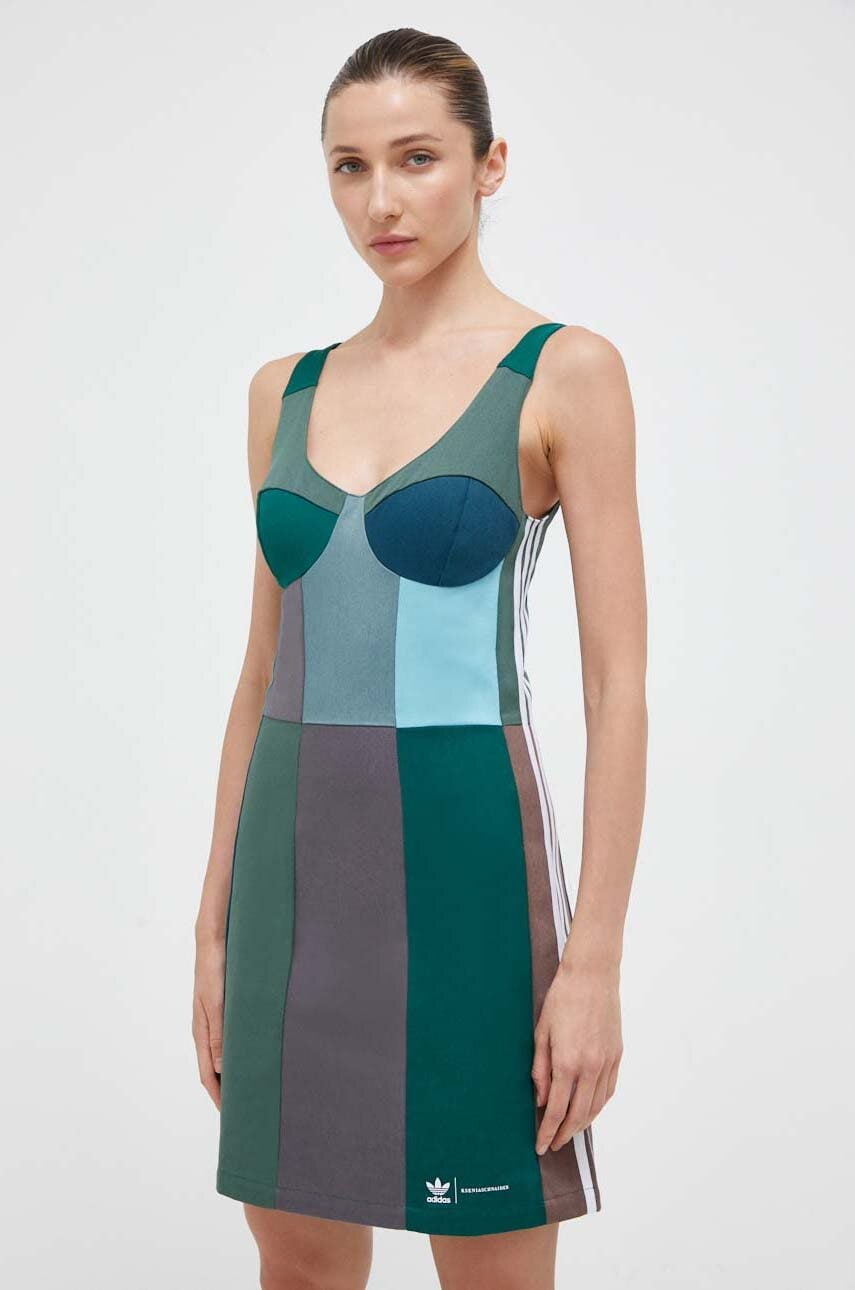 Adidas Originals Rochie Ksenia Schnaider Culoarea Verde, Mini, Mulata